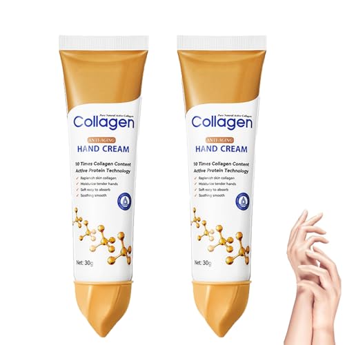 Kollagen Anti-Aging-Handcreme,Handcreme Haut rissig Reparatur Anti-Trocknung verjüngend feuchtigkeitsspendende Collagen Anti-Falten 𝙃𝙖𝙣𝙙𝙘𝙧𝙚𝙢𝙚 (2) von Generisch
