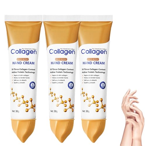 Kollagen Anti-Aging-Handcreme,Handcreme Haut rissig Reparatur Anti-Trocknung verjüngend feuchtigkeitsspendende Collagen Anti-Falten 𝙃𝙖𝙣𝙙𝙘𝙧𝙚𝙢𝙚 (3) von Generisch
