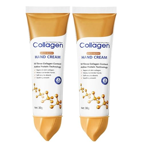 Kollagen-Handcreme, Anti-Aging-Handcreme, 10-facher Kollagengehalt, spendet Feuchtigkeit, zieht schnell ein, für alle Hauttypen (2PCS) von Generisch
