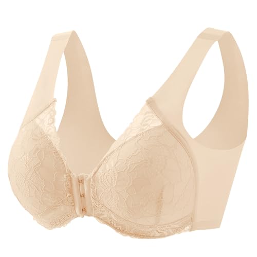 Komfort Lace BHS Damen Set Klassische BH Ohne Bügel Sport BH P-ush Up mit Verstellbarem Bustier Große Brüste Unterwäsche Starker Halt Trainings Schlaf BHS Gepolstert für Alltag Yoga von Generisch