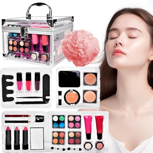 Komplettes Make-up-Set – Make-up-Kits für Frauen, komplettes Set, professionelle Beauty-Tools mit Kosmetiktaschen, Gesichts-Make-up-Zubehör für Anfänger von Generisch