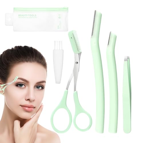 Kompliment Für Augenbrauen – Augenbrauen-Trimmer-Set | Augenbrauen-Set für Männer Frauen | Schutzabdeckung, Augenbrauenschneider mit Etui für Anfänger und Make-up-Künstler von Generisch