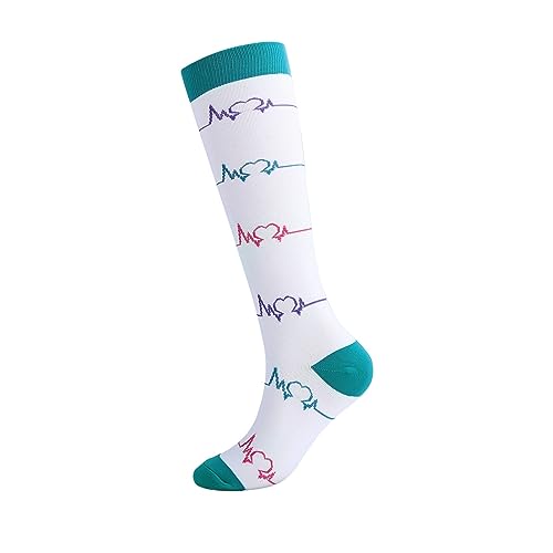 Kompressionsstrümpfe Krankenschwester Bunt Damen Herren - Compression Socks Laufen Thrombosestrümpfe Radsport Spor Unterstützung Reisen Bunte Kompressionssocken Stützstrümpfe Flug Für Kniestrümpfe von Generisch