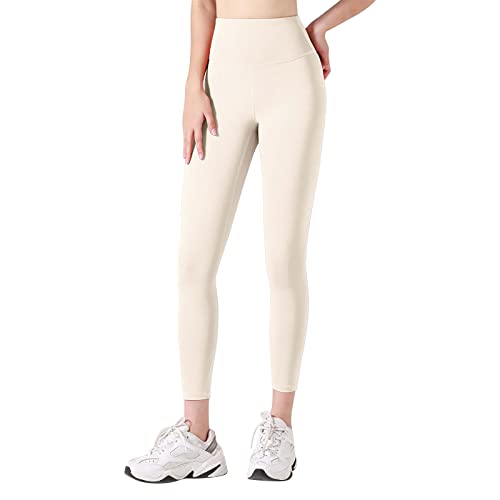 Kompressionsstrumpfhose für Damen, hohe Taille, einfarbig, Po-Lifting, Workout-Leggings für Damen, hohe Taille, Workout-Hose, Bauchkontrolle, schmale, athletische, dehnbare Strumpfhose, weiß, von Generisch