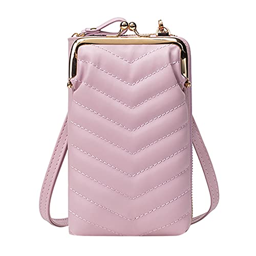 Koreanische Version von One Shoulder Kleine Tasche Mode Messenger Bag New Type Damen Touchscreen Handytasche Leder Umhängetasche, violett, Einheitsgröße von Generisch