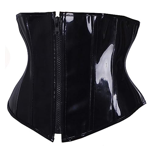 Korsett Damen Oberteil Schwarz Mit Push Up Bauchweggürtel Waist Trainer Korsage Sexy Brustfrei Party Große Größen Corset Top Unterbrust Corsage Reizwäsche Stark Formend Bauchweg Underbust Corset von Generisch