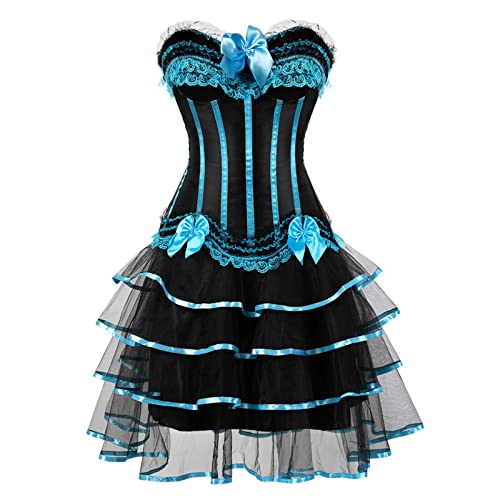 Korsett Kleid Damen Elegant Moulin Rouge Gothic Corsagenkleid Korsett Spitenrock Übergrößen Korsett Sexy Kleider Rock Damen Corsage Bustier Korsagenkleid Gothic von Generisch