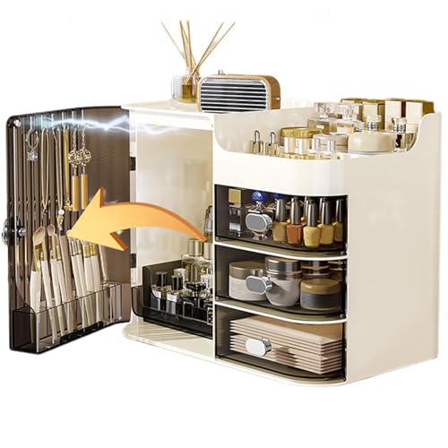 Kosmetik-Organizer mit Schubladen – Transparenter Kosmetik-Organizer mit Schubladen, mehrere Fächer für Mascara, Haarspangen, Augenbrauen-Kosmetikbehälter für Frauen, transparenter Kosmetik-Desktop, von Generisch