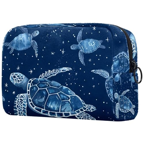 Kosmetiktasche, Make-up-Tasche mit Sternenhimmel, Meeresschildkröte für Damen, große Make-up-Tasche, Reise-Organizer für Toilettenartikel, multi, 18.5x7.5x13cm/7.3x3x5.1in, Art déco von Generisch