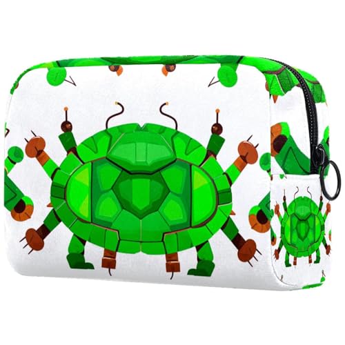 Kosmetiktasche, Make-up-Tasche mit abstraktem Roboter, niedlicher Schildkröte für Damen, große Make-up-Tasche, Reise-Organizer für Toilettenartikel, multi, 18.5x7.5x13cm/7.3x3x5.1in, Art déco von Generisch