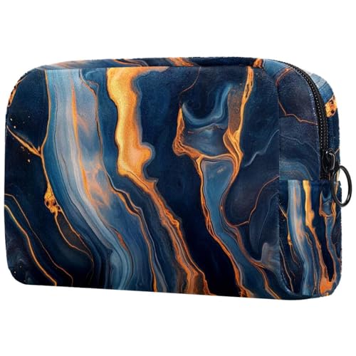Kosmetiktasche, Make-up-Tasche mit künstlerischem abstraktem Marmor-Texturmuster für Damen, große Make-up-Tasche, Reise-Organizer für Toilettenartikel, multi, 18.5x7.5x13cm/7.3x3x5.1in, Art déco von Generisch