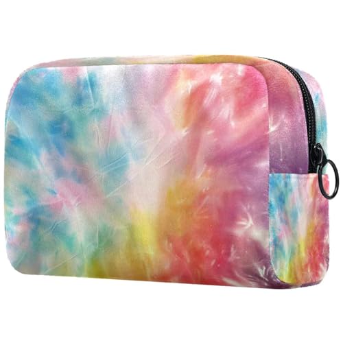 Kosmetiktasche für Damen, Batik-Muster, mit Reißverschluss, Kulturbeutel, Reise-Kosmetik-Organizer, multi, 18.5x7.5x13cm/7.3x3x5.1in, Art déco von Generisch