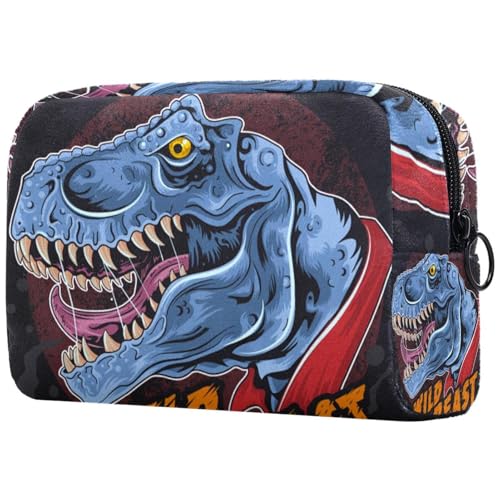 Kosmetiktasche für Damen, Motiv: Wild Beast Dinosaurier, Reise-Kulturbeutel, groß, Make-up, praktische Tasche, Organizer-Tasche mit Reißverschluss, multi, 18.5x7.5x13cm/7.3x3x5.1in, Kulturbeutel von Generisch