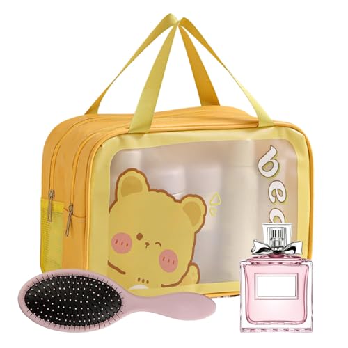 Kosmetiktasche für Damen, mehrere Fächer, Kulturbeutel, tragbare Reise-Aufbewahrungstasche für Shampoo, Lotionen, Gesichtsreiniger, 13 x 17 cm, 140 g, Pu, PVC, B, Refer to description, Uni Kosmetiktasche für Damen, mehrere Fächer, Kulturbeutel, tragbare Reise-Aufbewahrungstasche für Shampoo, Lotionen, Gesichtsreiniger, 13 x 17 cm, 140 g, Pu, PVC, B, Refer to description, Uni von Generisch