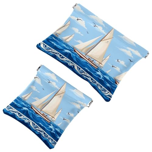 Kosmetiktasche für Damen, wasserdicht, Leder, Make-up-Tasche, kein Reißverschluss, selbstschließend, Make-up-Tasche für Mädchen, Mini-Tasche für Geldbörse, Weihnachts-Candycane rot und grün gestreift, von Generisch