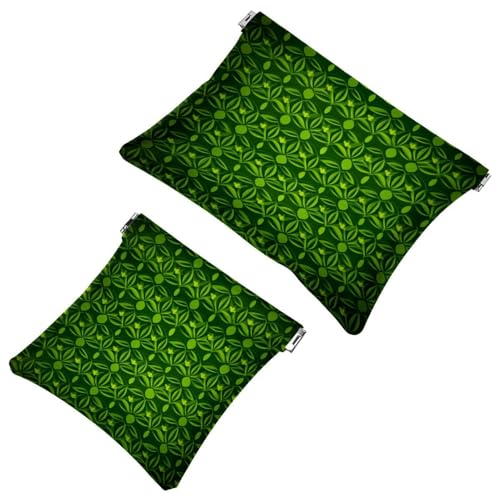 Kosmetiktasche für Damen, wasserdicht, Leder, Make-up-Tasche, kein Reißverschluss, selbstschließend, Make-up-Tasche für Mädchen, Mini-Tasche für Geldbörse, Weihnachts-Candycane rot und grün gestreift, von Generisch