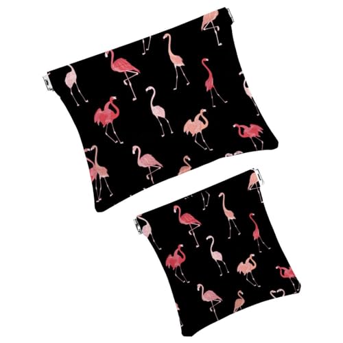 Kosmetiktasche für Damen, wasserdicht, Leder, Make-up-Tasche, kein Reißverschluss, selbstschließend, Make-up-Tasche für Mädchen, Mini-Tasche für Geldbörse – Art Pink Flamingo, Mehrfarbig 10, 7.1x5.8 von Generisch