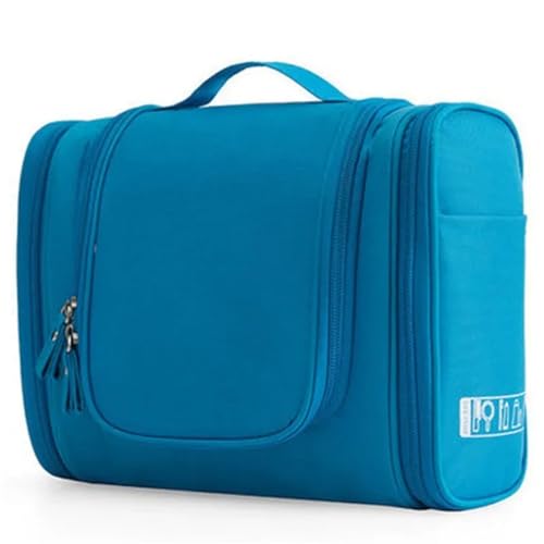 Kosmetiktasche für Reisen, tragbare Aufbewahrungstasche, zum Aufhängen, drei offene Make-up-Tasche, Organizer, Haken, große Kapazität, Frauen-Kulturbeutel, hellblau, 24x10.5x20.5cm von Generisch