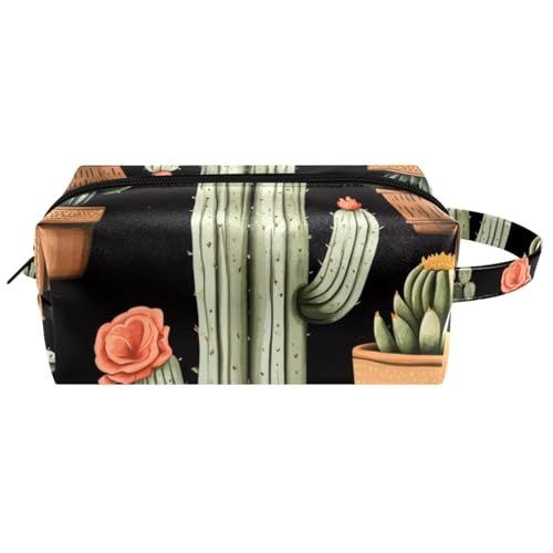 Kosmetiktasche im Boho-Stil mit Blumen und Federn, tragbare hängende Reise-Kulturbeutel, Leder-Make-up-Tasche, Kinder-Federmäppchen, Mehrfarbig 06, 8.2x3.1x3.5 in/21x8x9 cm von Generisch