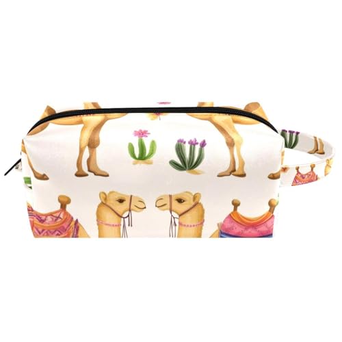 Kosmetiktasche im Boho-Stil mit Blumen und Federn, tragbare hängende Reise-Kulturbeutel, Leder-Make-up-Tasche, Kinder-Federmäppchen, Mehrfarbig 09, 8.2x3.1x3.5 in/21x8x9 cm von Generisch