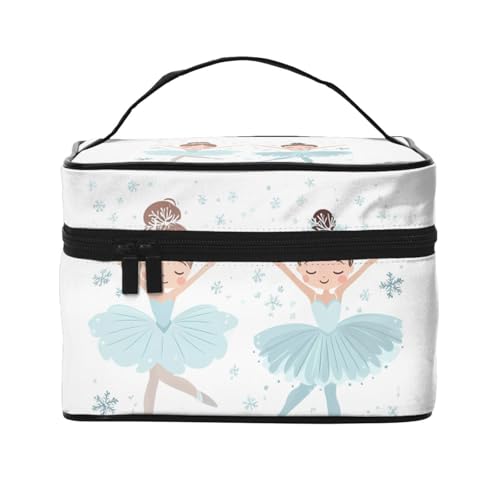 Kosmetiktasche mit Ballerina-Schneeflocke, Kosmetiktasche, Reise-Kulturbeutel, Organizer für Damen und Mädchen, tragbar von Generisch