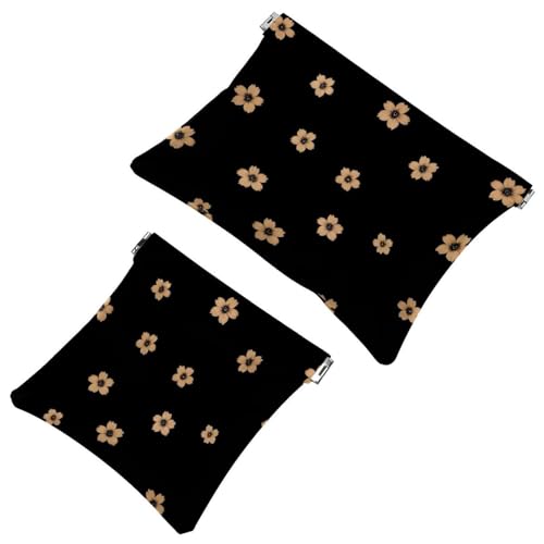 Kosmetiktasche mit Blumenmuster, für Geldbörsen, wasserdicht, tragbar, ohne Reißverschluss, 2 Stück, Mehrfarbig 09, A:7.1x5.8in/18x14.8cm,B:4.7x4.5in/12x11.5cm Kosmetiktasche mit Blumenmuster, für Geldbörsen, wasserdicht, tragbar, ohne Reißverschluss, 2 Stück, Mehrfarbig 09, A:7.1x5.8in/18x14.8cm,B:4.7x4.5in/12x11.5cm von Generisch