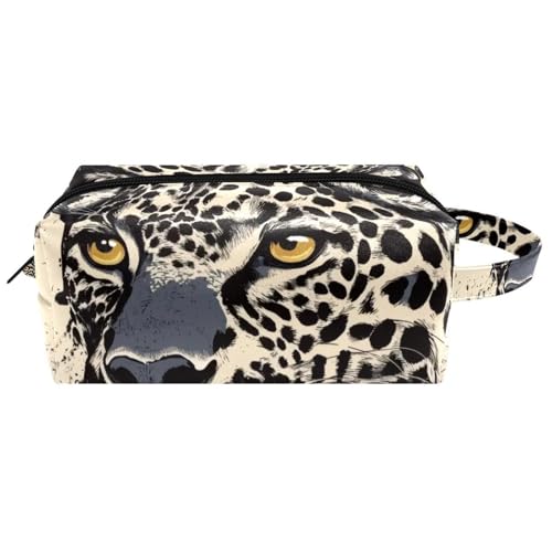 Kosmetiktasche mit Kätzchen- und Welpengesichtern mit Brille und Strand, Ananas, tragbare hängende Reise-Kulturbeutel, Leder-Make-up-Tasche, Kinder-Federmäppchen, Mehrfarbig 10, 8.2x3.1x3.5 in/21x8x9 von Generisch