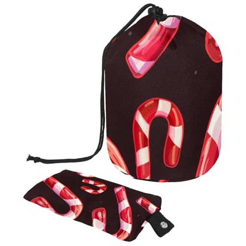 Kosmetiktasche mit Kordelzug, für Reisen, Make-up-Tasche, süße Weihnachts-Süßigkeitenstangen, großer Kulturbeutel, wasserdicht, für Damen, Süße Weihnachts-Süßigkeitenstangen, von Generisch