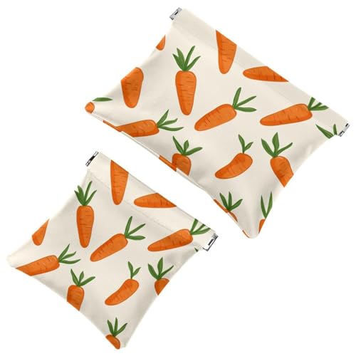 Kosmetiktasche mit Quetschverschluss, Ostern, nahtlos, niedliches Karottenmuster, wasserdicht, Reise-Make-up-Tasche für Geldbörse, tragbare Mini-Make-up-Tasche, kein Reißverschluss für Damen, von Generisch