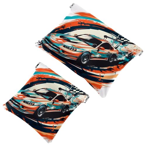 Kosmetiktasche mit Quetschverschluss, Rennwagen mit karierter Flagge, Rennstrecke, wasserdicht, Reise-Make-up-Tasche für Geldbörse, tragbare Mini-Make-up-Tasche, kein Reißverschluss für Damen, multi, Kosmetiktasche mit Quetschverschluss, Rennwagen mit karierter Flagge, Rennstrecke, wasserdicht, Reise-Make-up-Tasche für Geldbörse, tragbare Mini-Make-up-Tasche, kein Reißverschluss für Damen, multi, von Generisch