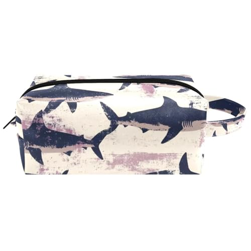 Kosmetiktasche mit abstraktem Blumenmuster, nahtloses Muster, tragbare hängende Reise-Kulturbeutel, Leder-Make-up-Tasche, Kinder-Federmäppchen, Mehrfarbig 06, 8.2x3.1x3.5 in/21x8x9 cm von Generisch