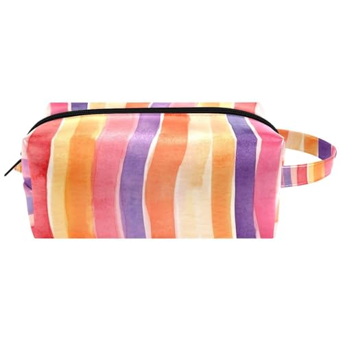 Kosmetiktasche mit bunten Haien auf schwarzem Hintergrund, tragbar, zum Aufhängen, Reise-Kulturbeutel, Leder-Make-up-Tasche, Kinder-Federmäppchen, Mehrfarbig 10, 8.2x3.1x3.5 in/21x8x9 cm von Generisch