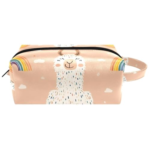 Kosmetiktasche mit niedlichem Cartoon-Motiv, Motiv: Capybaras in Love, tragbare hängende Reise-Kulturbeutel, Leder-Make-up-Tasche, Kinder-Federmäppchen, Mehrfarbig 05, 8.2x3.1x3.5 in/21x8x9 cm von Generisch