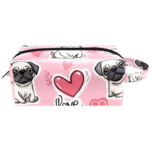 Kosmetiktasche mit niedlichem Cartoon-Motiv, Motiv: Capybaras in Love, tragbare hängende Reise-Kulturbeutel, Leder-Make-up-Tasche, Kinder-Federmäppchen, Mehrfarbig 06, 8.2x3.1x3.5 in/21x8x9 cm von Generisch