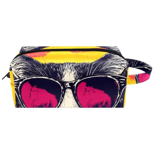 Kosmetiktasche mit niedlichem Cartoon-Motiv, Motiv: Capybaras in Love, tragbare hängende Reise-Kulturbeutel, Leder-Make-up-Tasche, Kinder-Federmäppchen, Mehrfarbig 07, 8.2x3.1x3.5 in/21x8x9 cm von Generisch