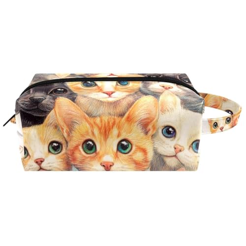 Kosmetiktasche mit niedlichem Cartoon-Motiv, Motiv: Capybaras in Love, tragbare hängende Reise-Kulturbeutel, Leder-Make-up-Tasche, Kinder-Federmäppchen, Mehrfarbig 09, 8.2x3.1x3.5 in/21x8x9 cm von Generisch