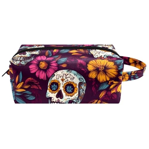 Kosmetiktasche mit niedlichem Kaktusmuster, Boho-Stil, nahtloses Muster, tragbare hängende Reise-Kulturbeutel, Leder-Make-up-Tasche, Kinder-Federmäppchen, Mehrfarbig 03, 8.2x3.1x3.5 in/21x8x9 cm von Generisch