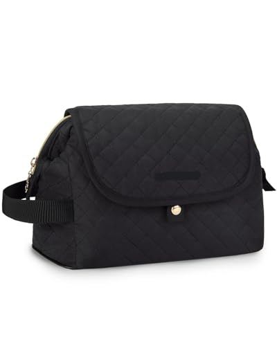 Kosmetiktasche zum Aufhängen, Reise-Kulturbeutel für Damen, groß, weit geöffnet, Kosmetiktasche, Make-up-Organizer, Reisetasche für Toilettenartikel, Schwarz , Einheitsgröße von Generisch