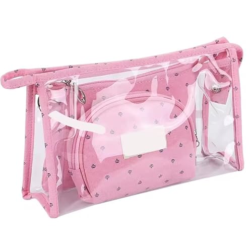Kosmetiktaschen Set 3 - Teilig - Transparente Reise Kulturtasche mit Reißverschlüss wasserdichte Make- up Taschen für Damen & Maädchen von Generisch