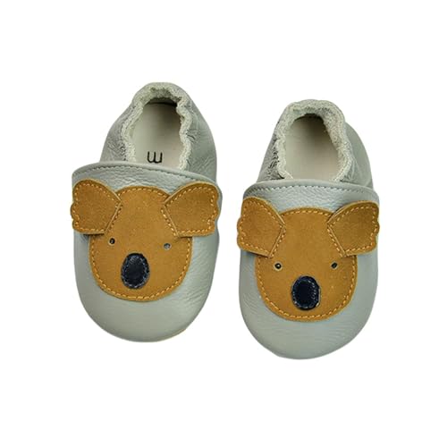 Krabbelschuhe Baby Lauflernschuhe Hausschuhe Baby Schuhe Babyschuhe Kinder Mädchen Jungen Weicher Leder Mit Wildledersohlen Lederschuhe Kleinkind 0-24 Monate von Generisch