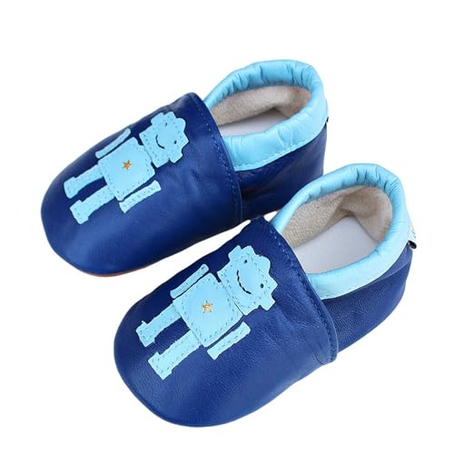 Krabbelschuhe Baby Lauflernschuhe Jungen Mädchen Weiche Leder Lederpuschen Hausschuhe Kinder Barfußschuhe Baby 0-6 Monate 6-12 Monate 12-18 Monate 18-24 Monate von Generisch