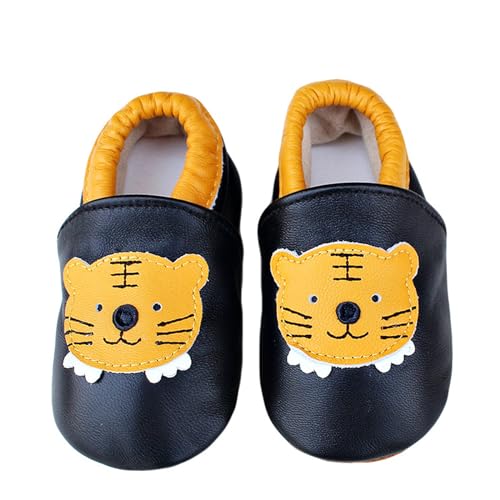 Krabbelschuhe Baby Lauflernschuhe Jungen Mädchen Weicher Leder Babyhausschuhe Kleinkind Rutschfeste Lederschuhe Baby von Generisch