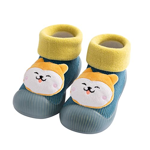 Krabbelschuhe Baby Winter, Lauflernschuhe Kinder Warm, Sockenschuhe für Jungen Mädchen, Atmungsaktiv Winterschuhe Rutschfeste Hüttenschuhe Weiche Sohle Kinderschuhe, Bequem Hausschuhe Indoor Outdoor von Generisch