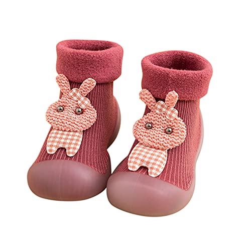 Krabbelschuhe Baby Winter, Lauflernschuhe Kinder Warm, Sockenschuhe für Jungen Mädchen, Atmungsaktiv Winterschuhe Rutschfeste Hüttenschuhe Weiche Sohle Kinderschuhe, Bequem Hausschuhe Indoor Outdoor von Generisch