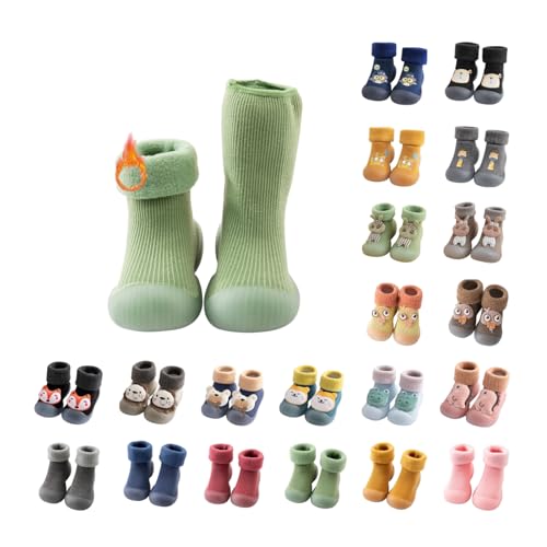 Krabbelschuhe Baby Winter, Lauflernschuhe Kinder Warm, Sockenschuhe für Jungen Mädchen, Atmungsaktiv Winterschuhe Rutschfeste Hüttenschuhe Weiche Sohle Kinderschuhe, Bequem Hausschuhe Indoor Outdoor von Generisch