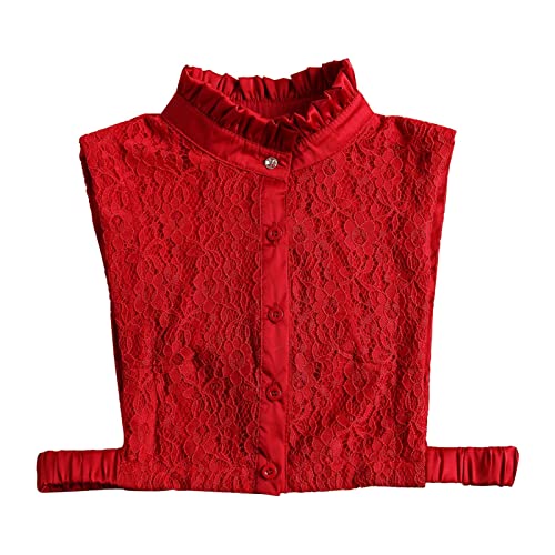 Krageneinsatz Weiß XXL Spitze Damen Blusenkragen Einsatz Damen Weicher Große Größen Halskrause Rollkragen Einsatz Damen Falscher Kragen für Formelle Kleidung Blusen Pullover von Generisch