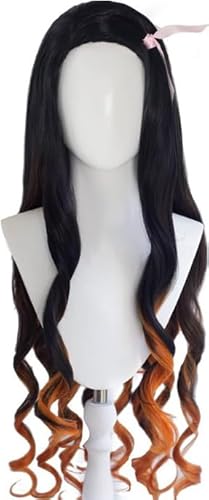 Kraja Cosplay-Perücke Nezuko Kamado Anime Favorit für Fans Halloween Party Weihnachten Comic Videogame (Nezuko) von Generisch