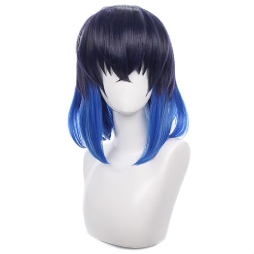 Kraja Perücke Hut Maske Cosplay Figur Anime Favorit für Cosplay Halloween Party Weihnachten Comic Videospiel (Demons Slayer Hashibira inosuke) von Generisch