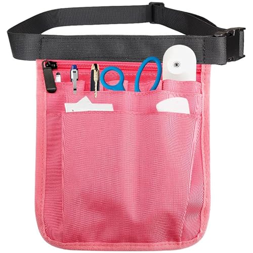 Krankenschwester-Bauchtasche für Damen, mehrere Fächer, Tasche, Krankenschwesterschürze, Hüfttasche, Schere und anderes Zubehör, rose, Modern von Generisch