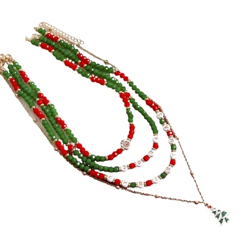 Kreative Weihnachts-Kristallkette für Damen, zarte Weihnachtsmann-Halsband, 4 Stück, 10* 8* 3cm, Kunstkristall von Generisch